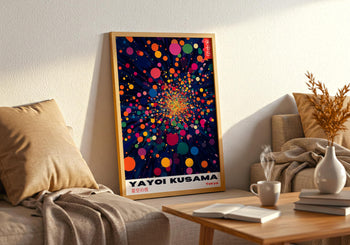 Yayoi Kusama Poster: Colourful Abstract Dot Art, Japanese Print