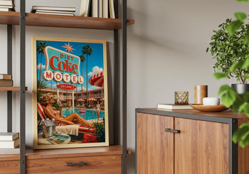 Diet Coke Motel Poster | Retro Palm Springs Poolside Art Print
