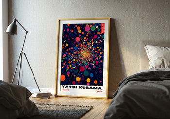 Yayoi Kusama Poster: Colourful Abstract Dot Art, Japanese Print