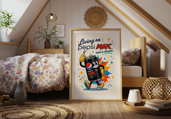 Retro Pepsi Max Poster | Colourful Soda Art Print, Kitchen Wall Decor