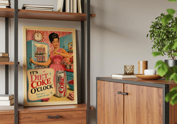 Retro Diet Coke O'Clock Print | 1950s 60s Kitchen Wall Art