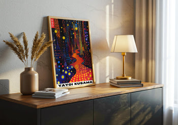 Yayoi Kusama Poster: Neon Forest Art Print, Polka Dot Decor