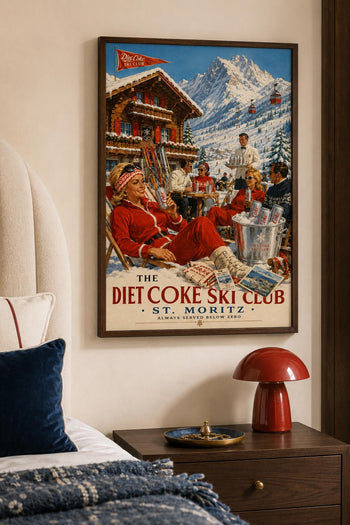 Diet Coke Ski Club Print | Retro St Moritz Alpine Wall Art