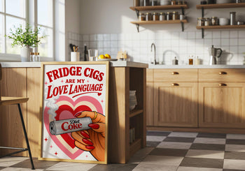 Diet Coke Lover Poster, Fridge Cigs Love Language Print, Retro Pop Art