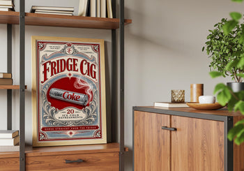 Retro Diet Coke Fridge Cig Print | Vintage Soda Kitchen Wall Art