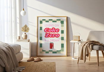 Coke Zero Poster: Retro Pastel Kitchen Art Print