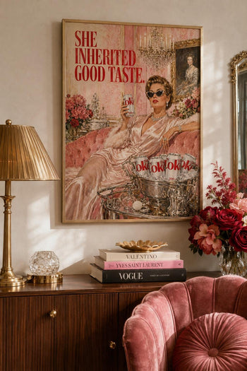 Glamorous Vintage Poster | Retro Diet Coke Print | 1950s Kitchen Wall Art
