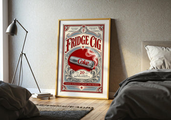 Retro Diet Coke Fridge Cig Print | Vintage Soda Kitchen Wall Art