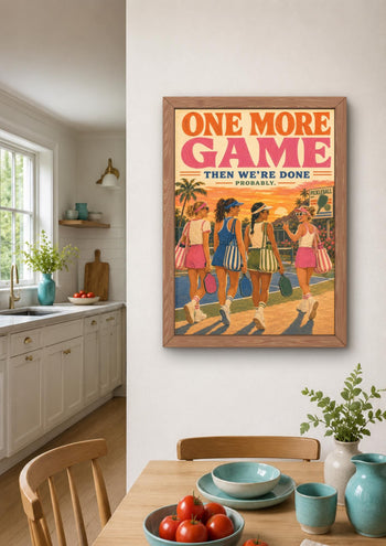 Pickleball Social Club Poster, Retro Sports Wall Art, Pink Preppy Decor