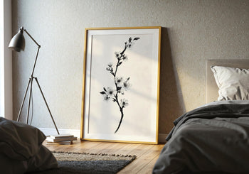 Japandi Cherry Blossom Print: Minimalist Zen Wall Art