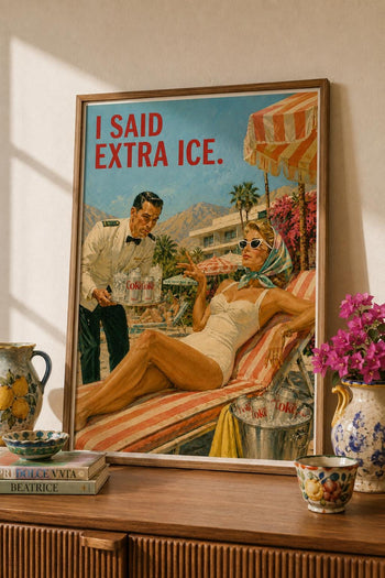 Funny Diet Coke Poster | Retro Poolside Wall Art | Palm Springs Kitchen Decor