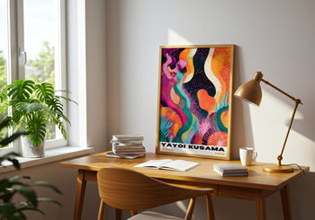 Yayoi Kusama Inspired Polka Dot Art Print: Vibrant Japanese Wall Decor
