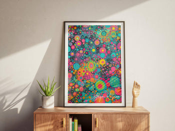 Yayoi Kusama Inspired Print: Neon Polka Dot Art