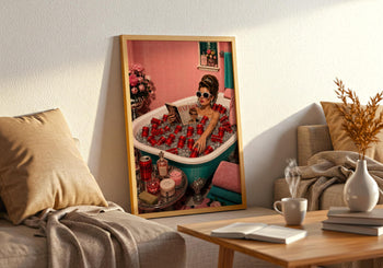 Coke Zero Bath Print | Maximalist Retro Glamour Wall Art