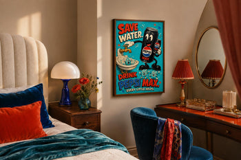 Retro Pepsi Max Poster | Colourful Soda Art Print, Kitchen Wall Decor