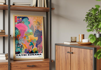Yayoi Kusama Poster: Colorful Abstract Polka Dot Print