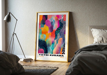 Yayoi Kusama Exhibition Poster: Colorful Abstract Polka Dot Print