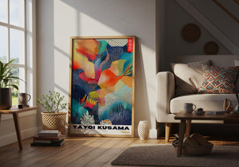 Yayoi Kusama Poster: Colorful Abstract Polka Dot Japanese Art