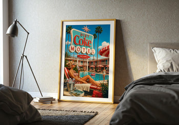 Diet Coke Motel Poster | Retro Palm Springs Poolside Art Print