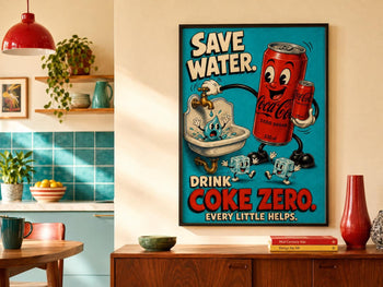 Coke Zero Poster: Retro Kitchen Art Print