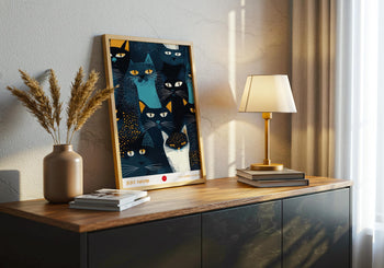 Yayoi Kusama Cat Art Print: Quirky Japanese Wall Decor