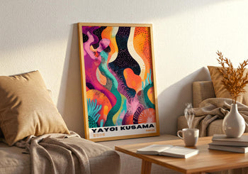 Yayoi Kusama Inspired Polka Dot Art Print: Vibrant Japanese Wall Decor