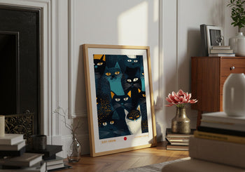 Yayoi Kusama Cat Art Print: Quirky Japanese Wall Decor