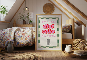 Diet Coke Poster: Retro Pastel Kitchen Art Print