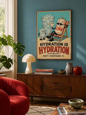Diet Coke Print | Funny Retro Kitchen Poster, Rubber Hose Cartoon Art