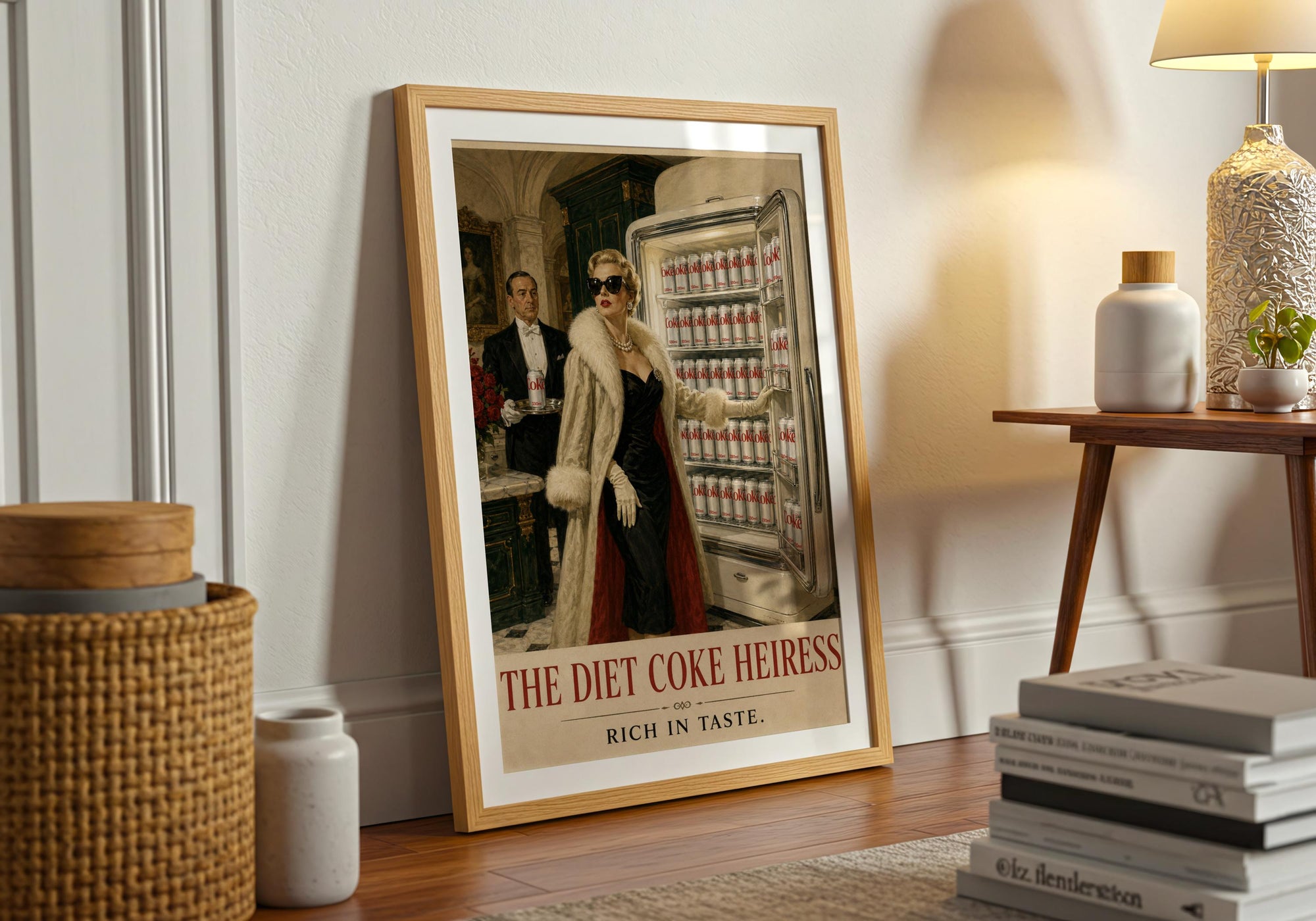 Glamorous Vintage Poster | Retro Diet Coke Print | 1950s Kitchen Wall Art