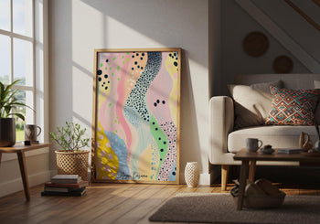 Yayoi Kusama Inspired Art Print: Pastel Polka Dot Abstract, Modern Japanese Style