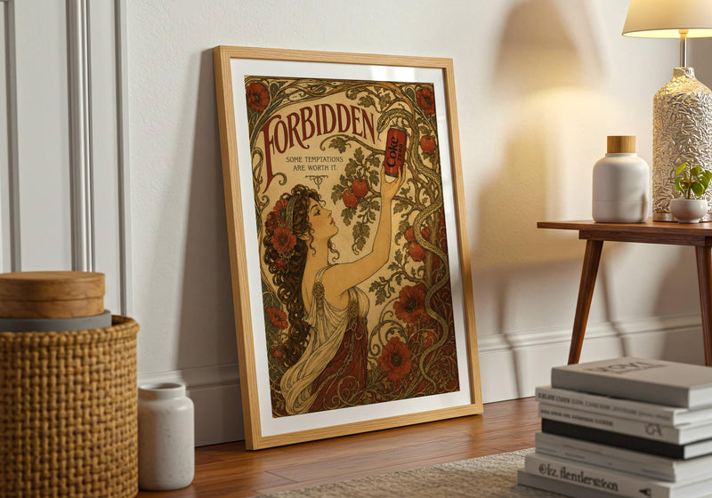 Art Nouveau Coke Zero Print | Temptation Botanical Wall Art (Maximalist Kitchen)