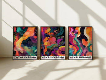 Yayoi Kusama Poster Set: Japanese Modern Art, Colorful Wall Decor