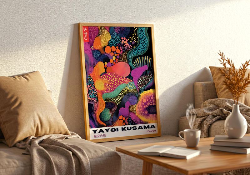 Yayoi Kusama Poster: Colorful Abstract Polka Dot Print
