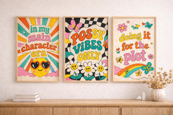 Retro Y2K Quote Prints | Colourful Funky Gallery Wall Set