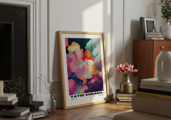 Yayoi Kusama Exhibition Poster: Colorful Abstract Polka Dot Print