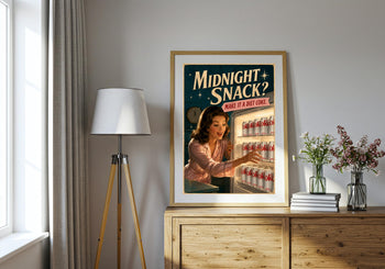 Retro Diet Coke Fridge Print | Midnight Snack Poster, Vintage Kitchen Art