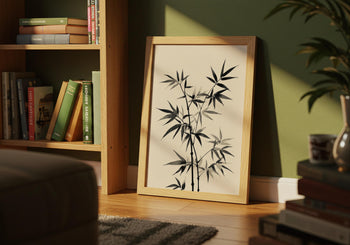 Bamboo Ink Print: Japandi Botanical Wall Art