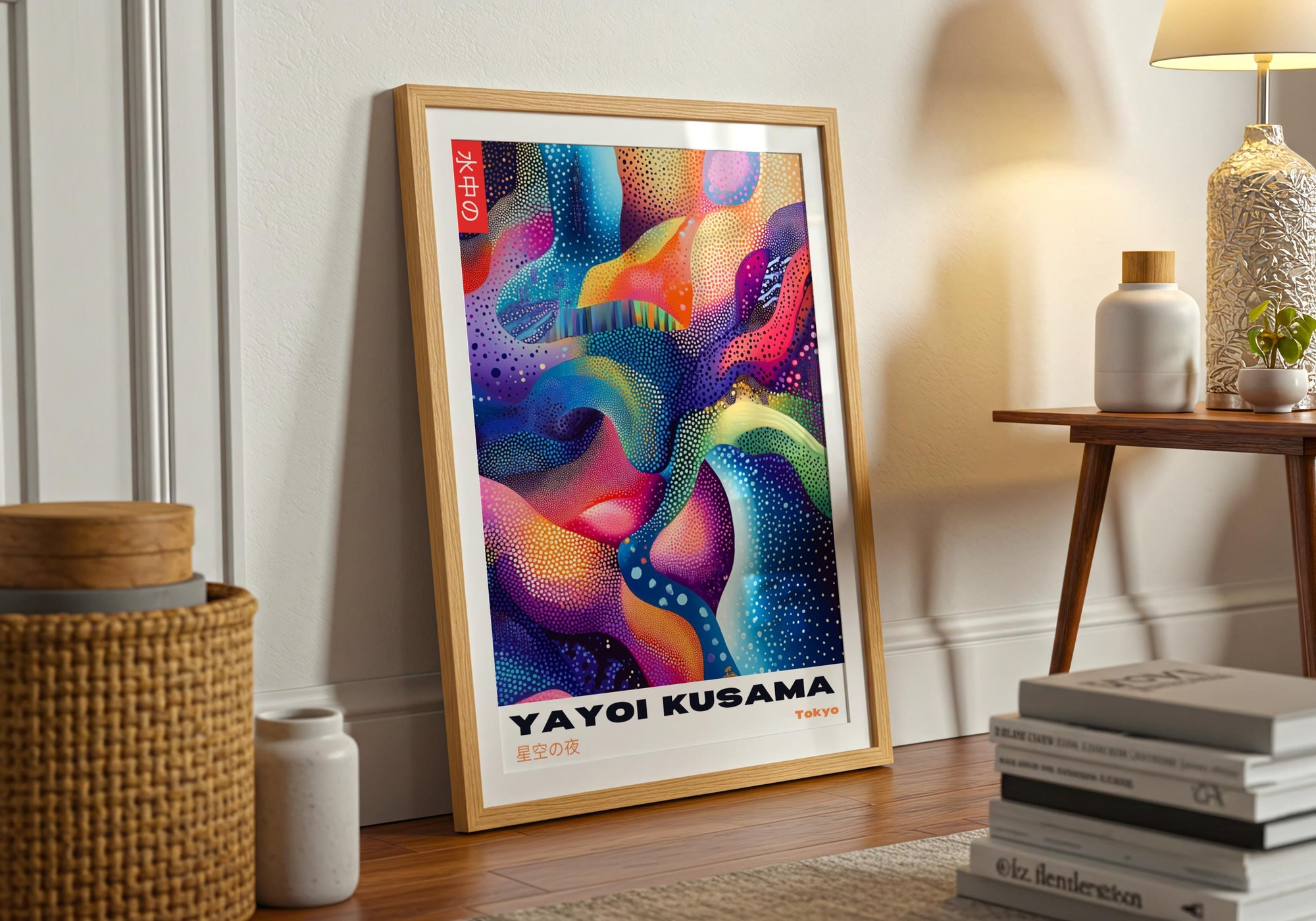 Yayoi Kusama Exhibition Poster: Colorful Japanese Wall Art