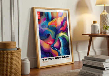 Yayoi Kusama Exhibition Poster: Colorful Japanese Wall Art