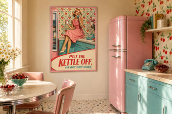 Retro 1950s Diet Coke Kitchen Print | Funny Vintage Wall Art Poster