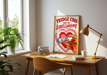 Diet Coke Lover Poster, Fridge Cigs Love Language Print, Retro Pop Art