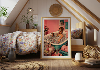 Diet Coke Bath Print | Maximalist Retro Glamour Wall Art
