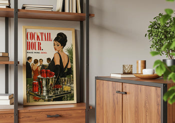 Cocktail Hour Coke Zero Print | Retro Glamour Bar Cart Wall Art