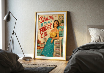 Diet Coke Fridge Cig Print | Retro Pin Up Kitchen Wall Art (Maximalist Decor)