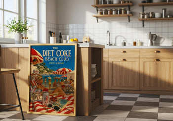 Diet Coke Beach Club Poster | Retro French Riviera Art Print