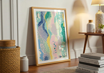 Yayoi Kusama Inspired Art Print: Pastel Polka Dot Japanese Wall Art