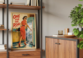 Retro 1950s Diet Coke Woman Poster, One for the Road Kitchen Art (Print)
