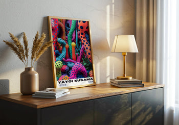 Yayoi Kusama Poster: Neon Polka Dot Japanese Art Print