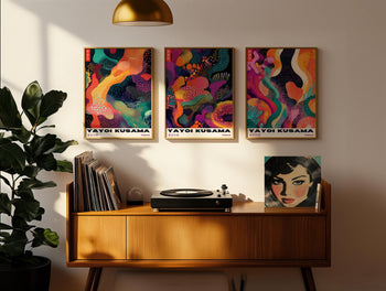 Yayoi Kusama Poster Set: Japanese Modern Art, Colorful Wall Decor